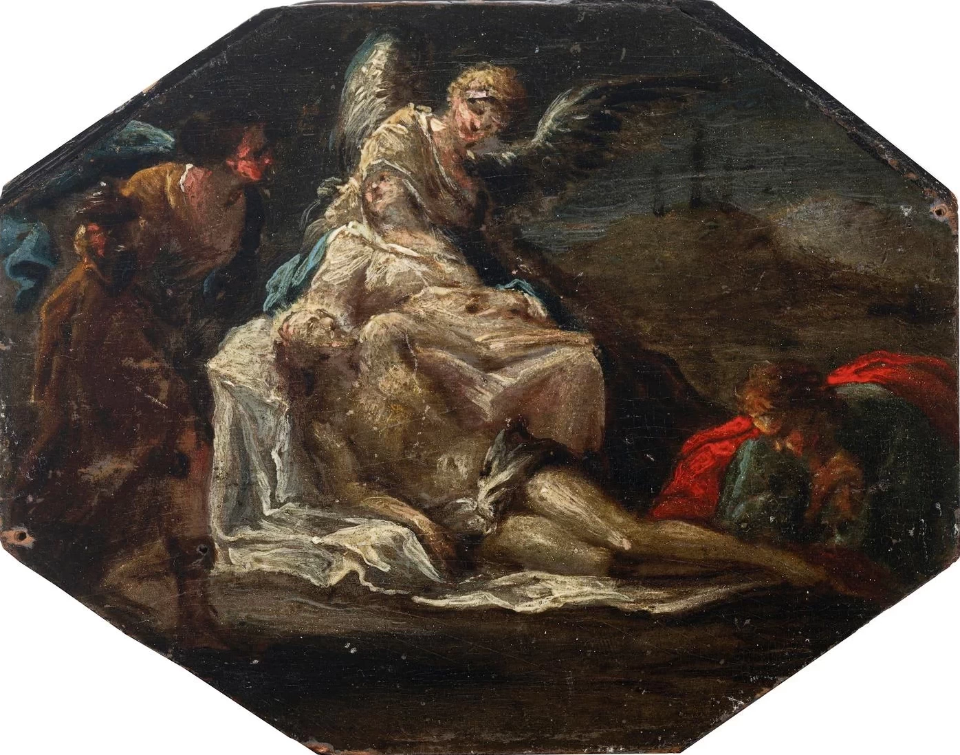 Compianto con angeli - attribuito